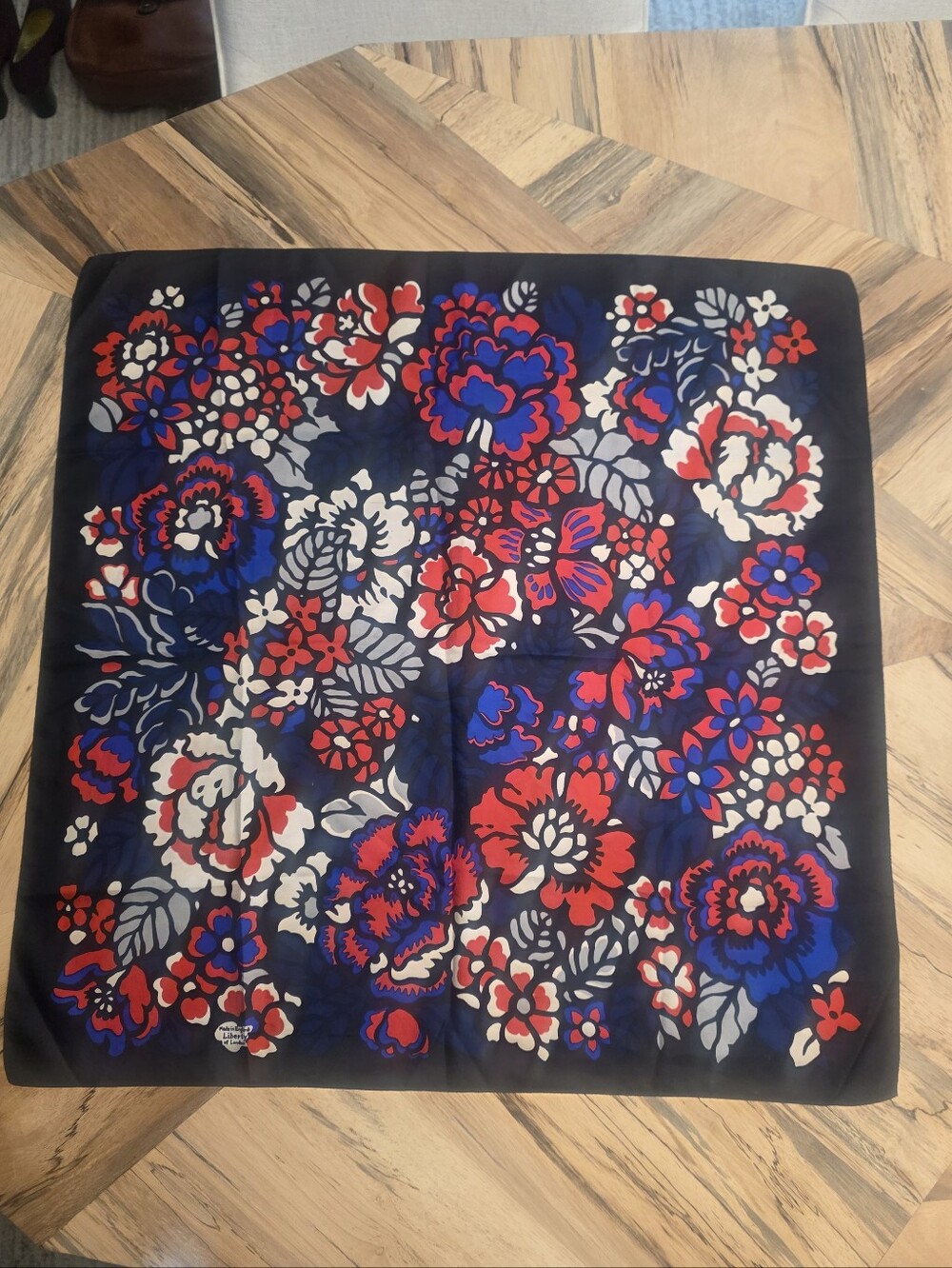 PRISTINE Liberty Of Lindon Square Silk Scarve Printed Large Floral 26.75"